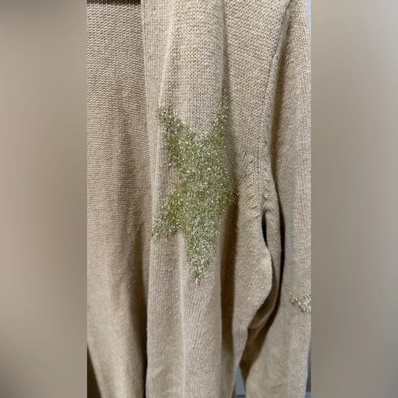 Lane Bryant Sweater Womens Plus Cardigan Open Front Metallic Gold New - Picture 3 of 4